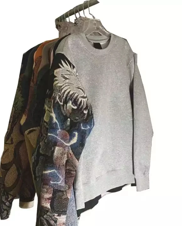 Custom You Own Design Woven Tapestry Hoodie Arm Patchwork Sweatshirt Anime Hoodies Men