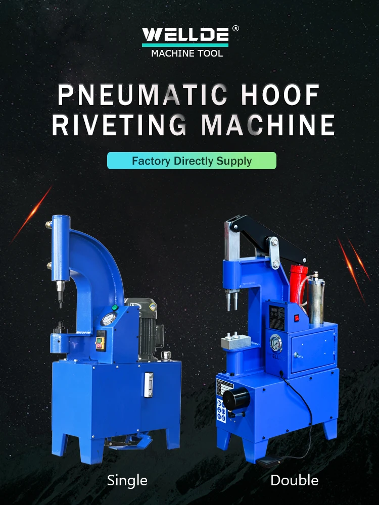 Double head and single head Vertical Car Motorcycle Pneumatic Brake Shoe Lining Riveting Machine Frame Press Clinching Machine
