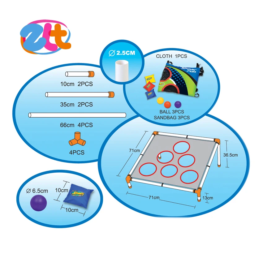 New designs bean bag toss games wholesale 6 cornhole game set