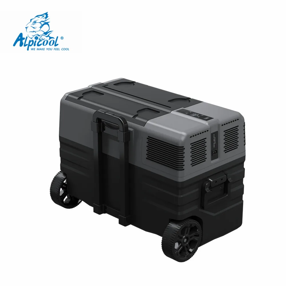 Alpicool NX42 DC 12V 24V Small Mini Portable Outdoor Camping Car Refrigerator Fridge Freezer with detachable wheels and  handle
