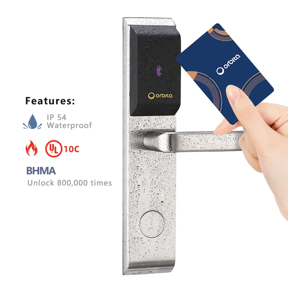 Orbita stainless steel waterproof UL certified RFID key card hotel electronic door lock