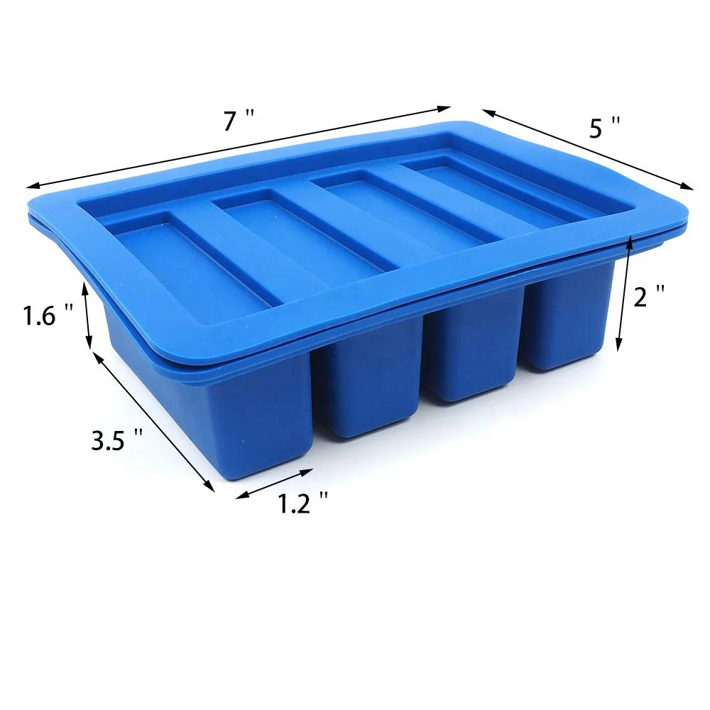 Easy Release Large Silicone Freezing Tray with Lid - makes 4 perfect portions - freeze soup broth or sauce soup mold tray