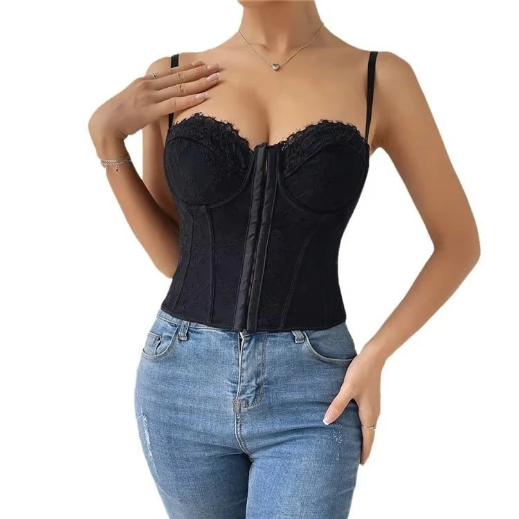 Sexy Strapless Skinny Tube Top Bra for Women Waist Trainer Hot Girls Off Shoulder Tops Cropped Tank Top Overbust Corset Bustiers
