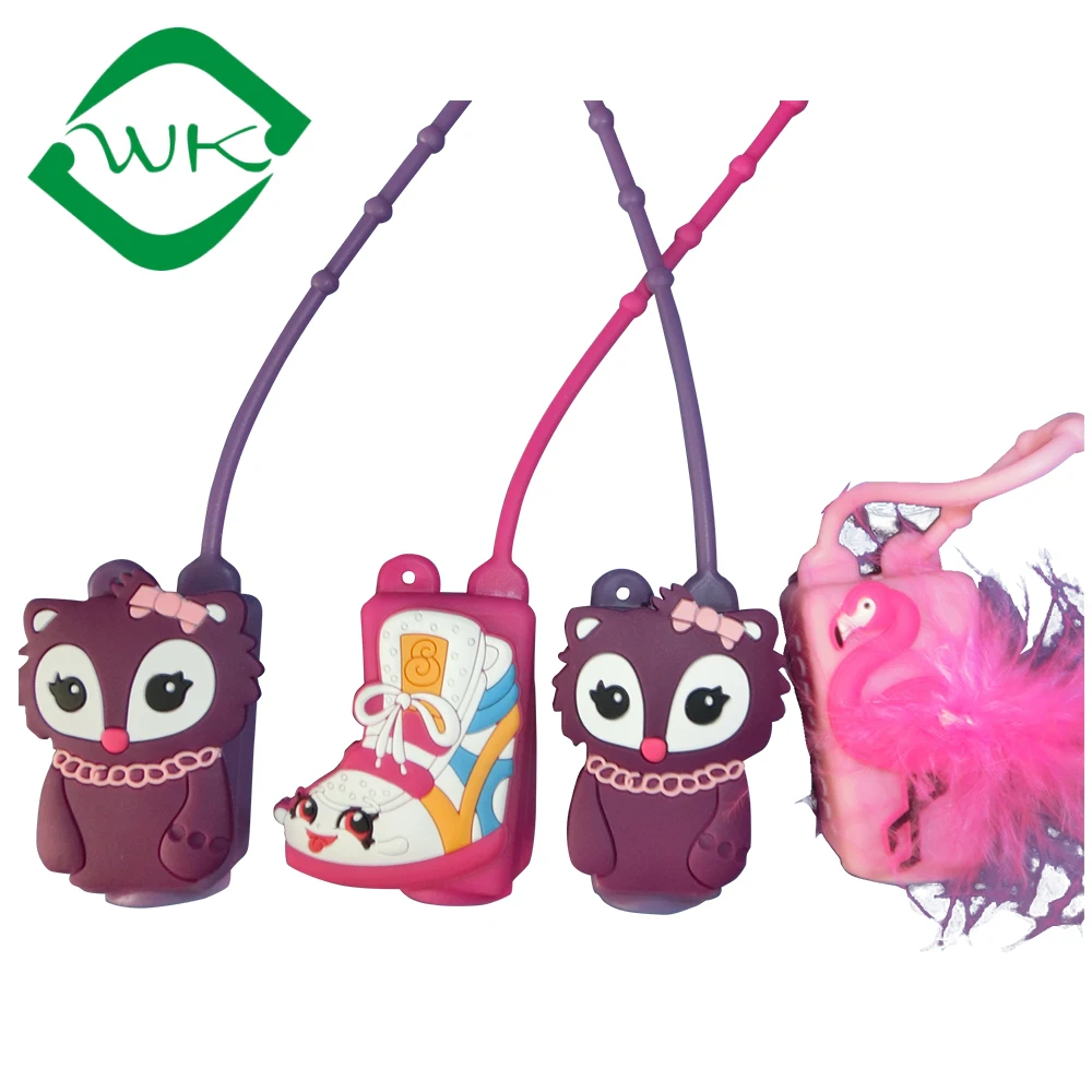 Custom empty hand sanitizer bottle cute animal silicone sleeve holder