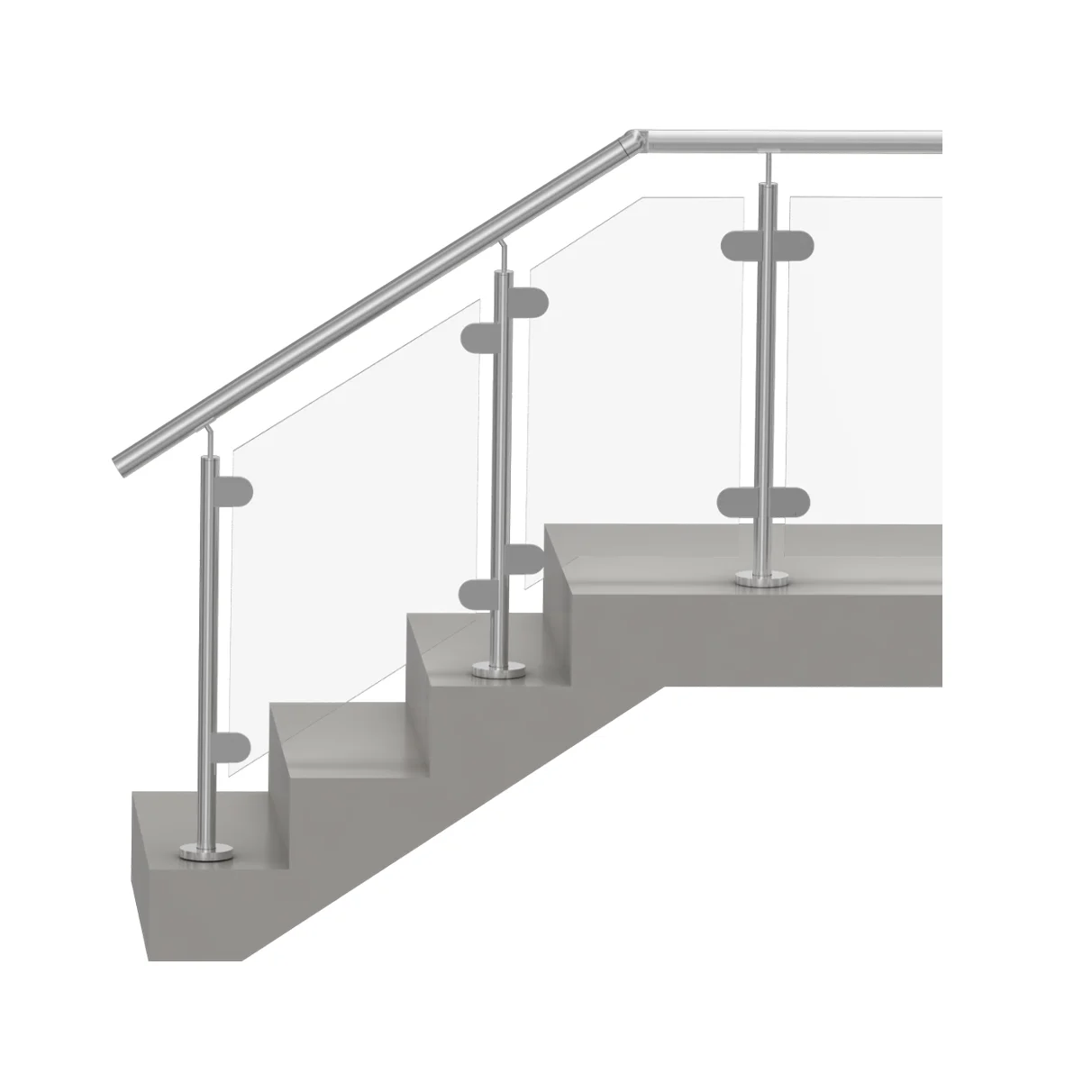 Balcony staircase steel glass railing designs