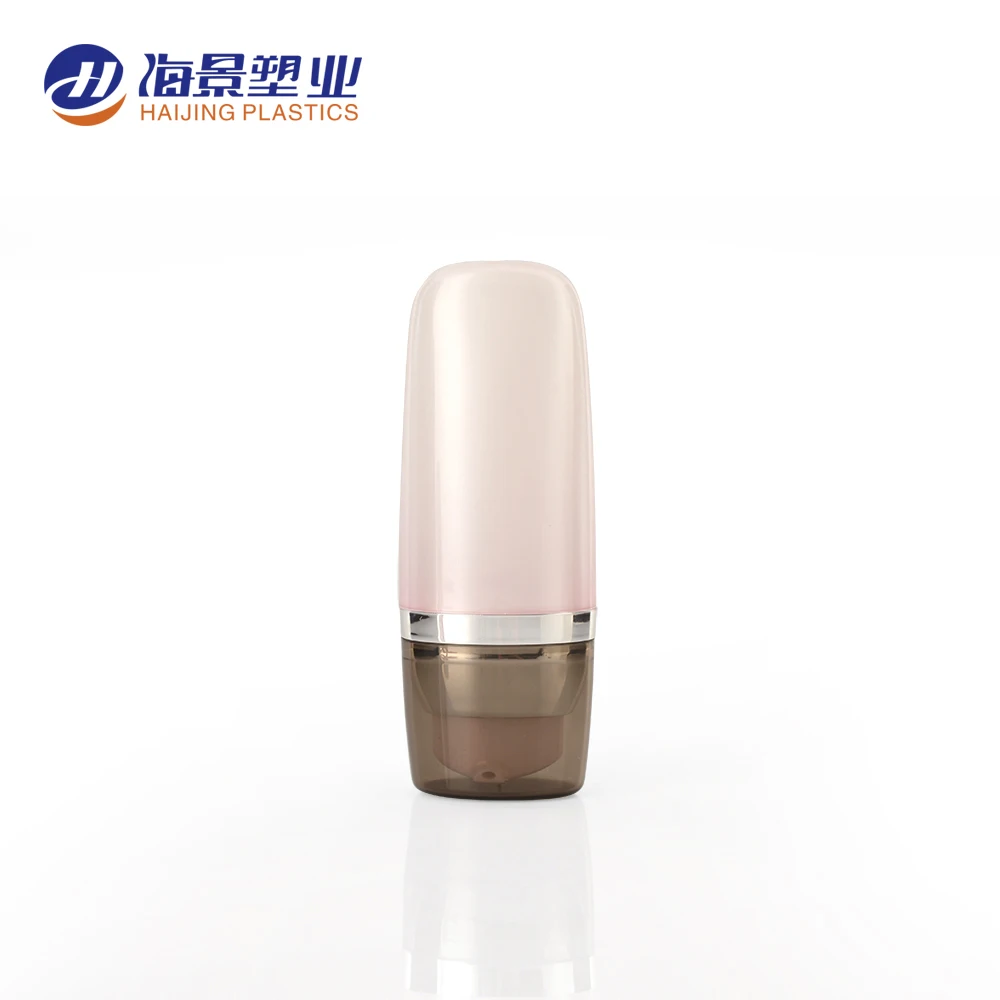 Luxury Pink Cosmetic Airless Bottle BB Sunshine Cream Bottle Empty Acrylic Plastic 15 Ml 30 Ml 50 Ml Screen Printing ABS Haijing