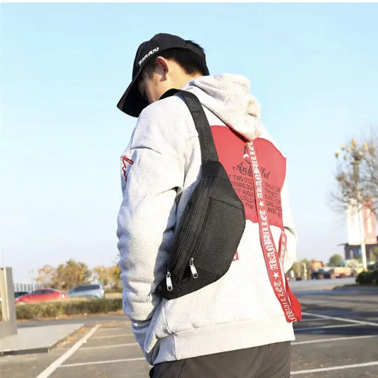 Wholesale Custom Polyester Neon Fanny Pack Waist Bag for Men Women Hip Belt Bum Pouch Sport Travel Purse