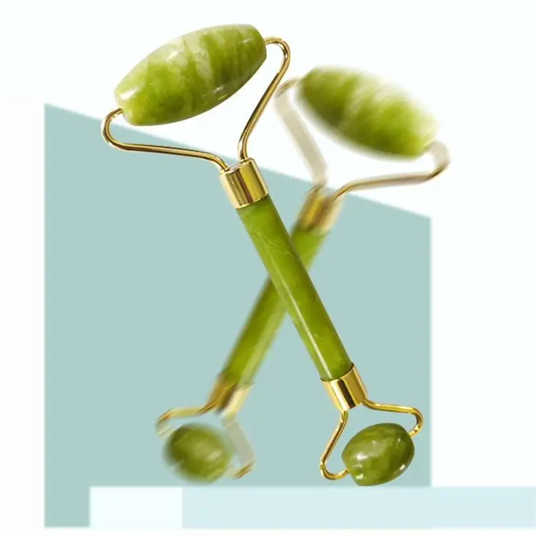 Amazon best seller natural green face massager skin care tools face roller facial jade roller