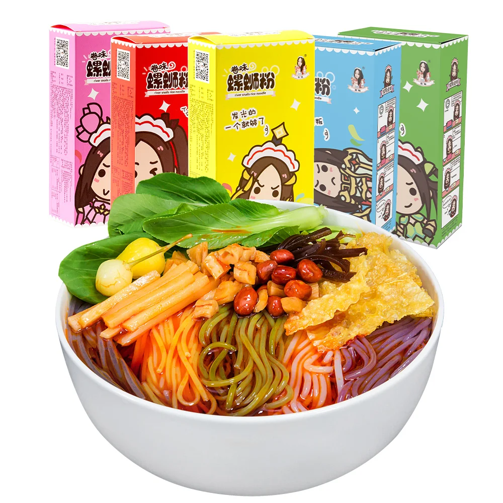 
Instant Noodles Chinese Food Liuzhou Spicy Luosifen Luosi Hot And Sour Organic Brown River Snails Rice Noodle Snack 310g 