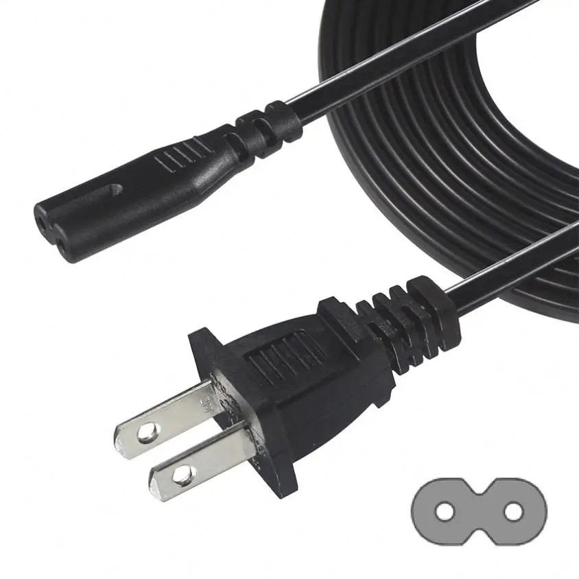 Nema 1-15p C7 Male Connector Plug 110v Polarized Figure 8 Cable
