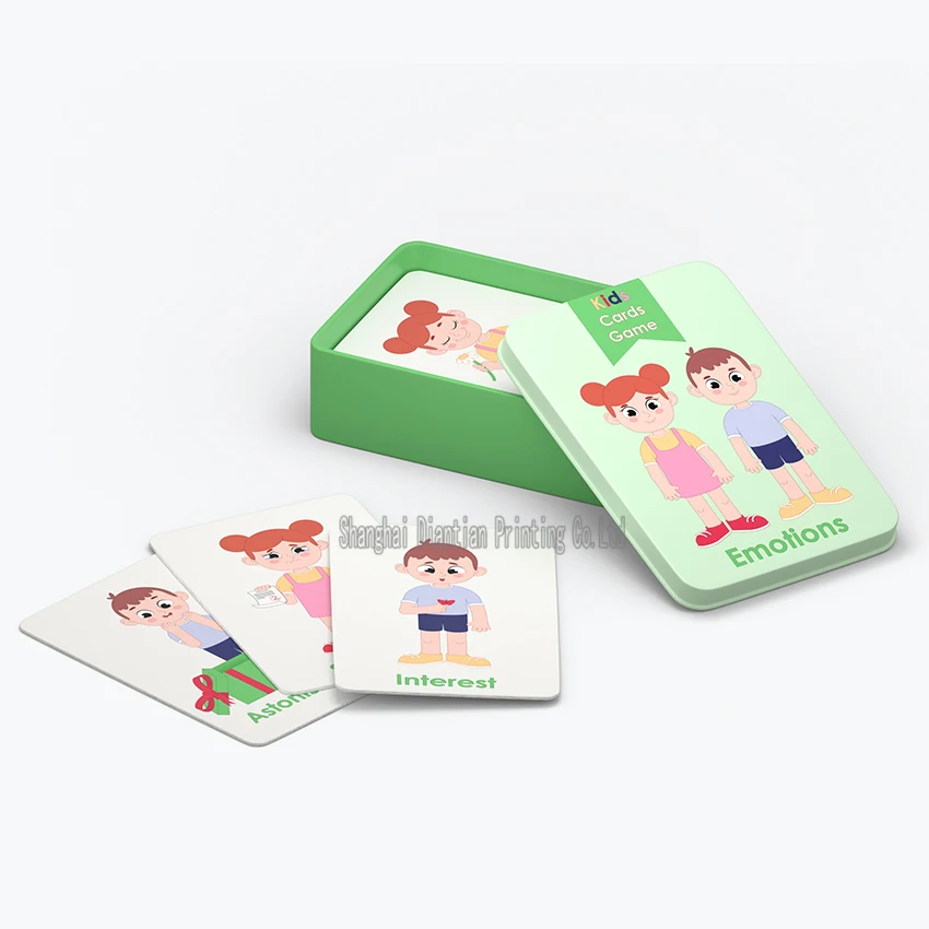 2022 New Design Custom Kids Talking Emotion Educational Flash Cards