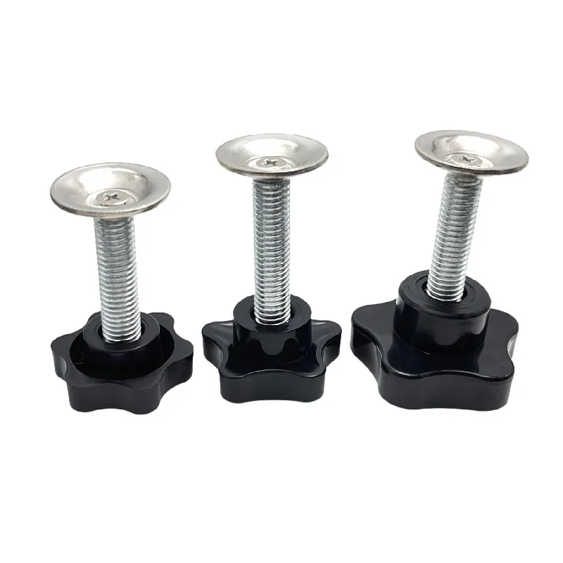 mechanical knob Handle Screw  Clamping Knob Screw Nickel Plating Star with Press plate