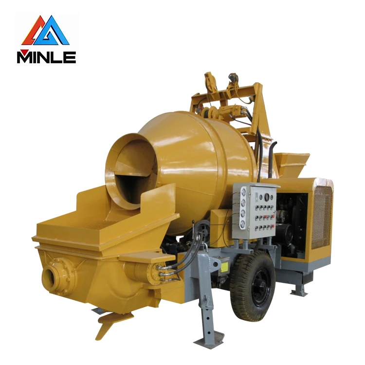 
factory price JBTS40-13-85R towing concrete mixer with trailer mounted concrete pump 
