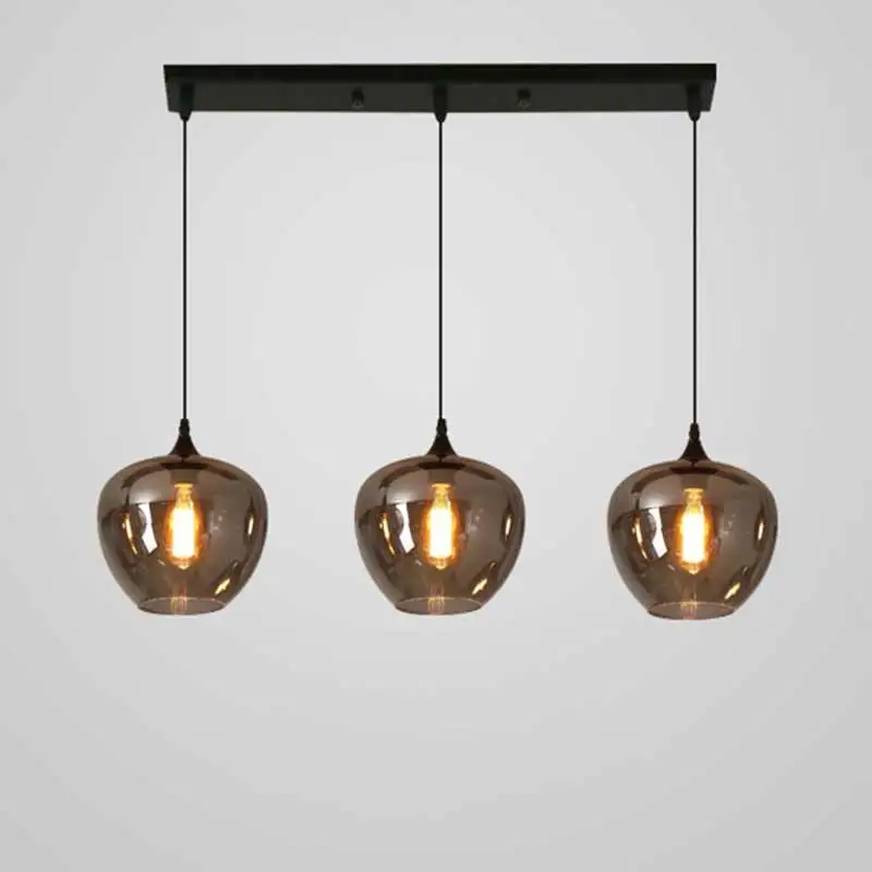 Dining room chandelier modern simple dining room three head table lamp  wine cabinet glass light industrial wind bar lamp