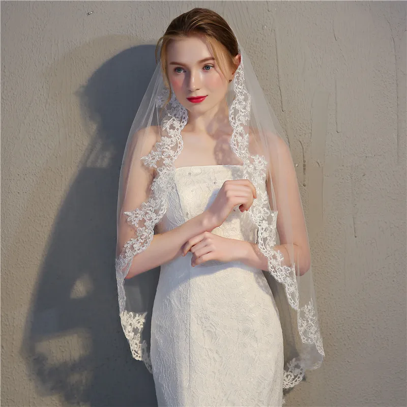 ROMANTIC Multiple Design Available New Simple Style Lace Bridal Veil For Wedding