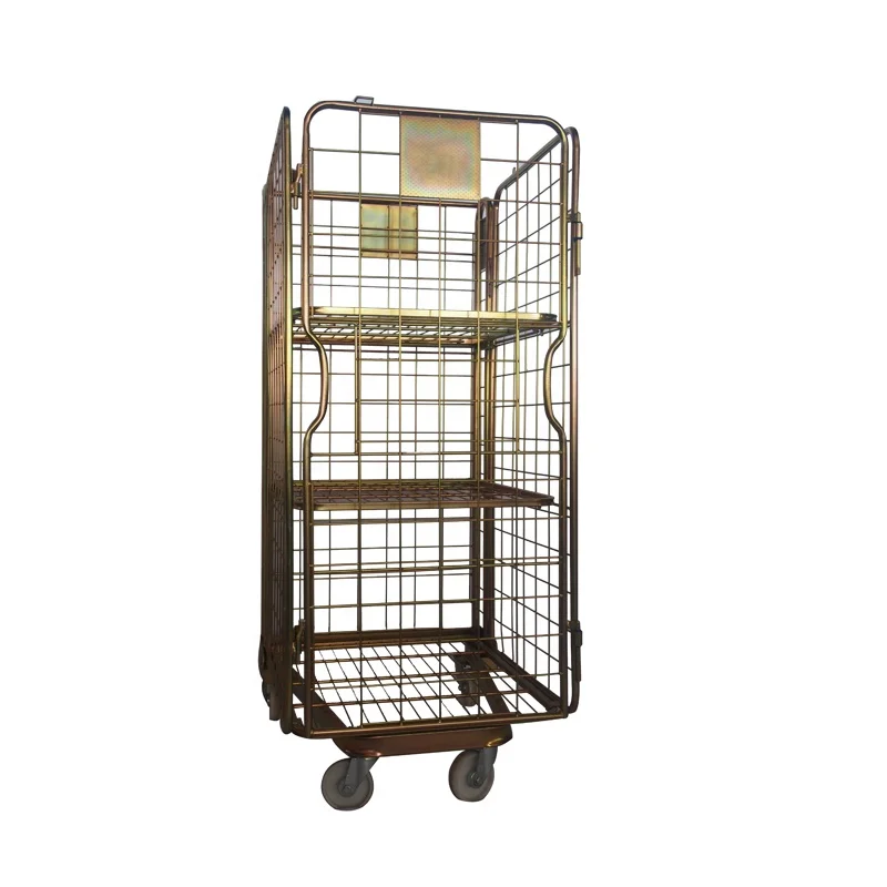 Wholesale high Capacity Foldable supermarket equipment metal security rolling cage pallet racking warehouse rack