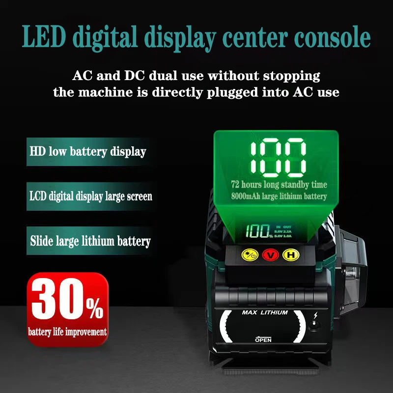 4d 16 green 3 in 1 360 rotary lcd digital screen laser level for construction