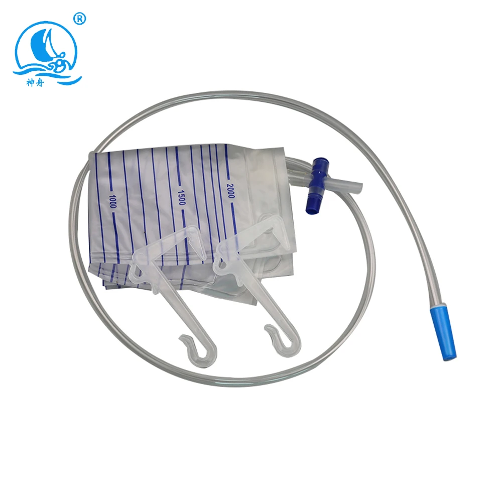 Disposable anti countercurrent drainage bag thickened catheter collection bag catheterization bag cross valve