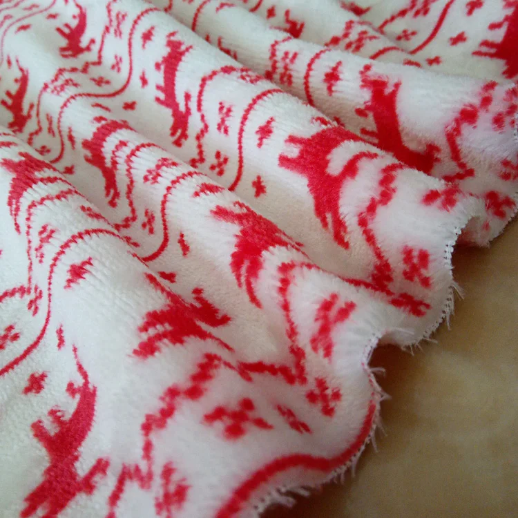 100 polyester comfortable soft deer printed double-sided flannel fleece fabric for