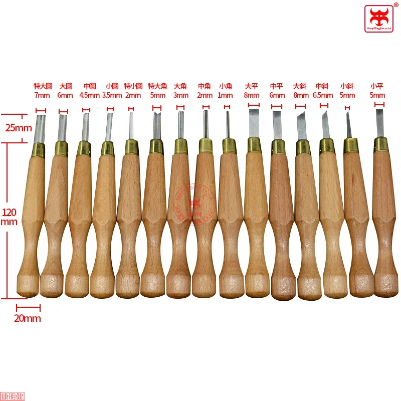 12 pcs wood carving knife carving chisel tools set for woodworking with EVA bag