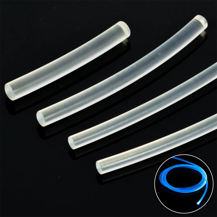 1.5Mm Polymer  Plastic Glow Fog Solid Core Side Emitting Milky Fiber Optic Cable For Pool Facade Lighting