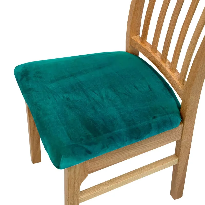 Wholesale Dining Chair Seat Cover Colorful Plain Color Soft Stretch velvet chair cover for living room