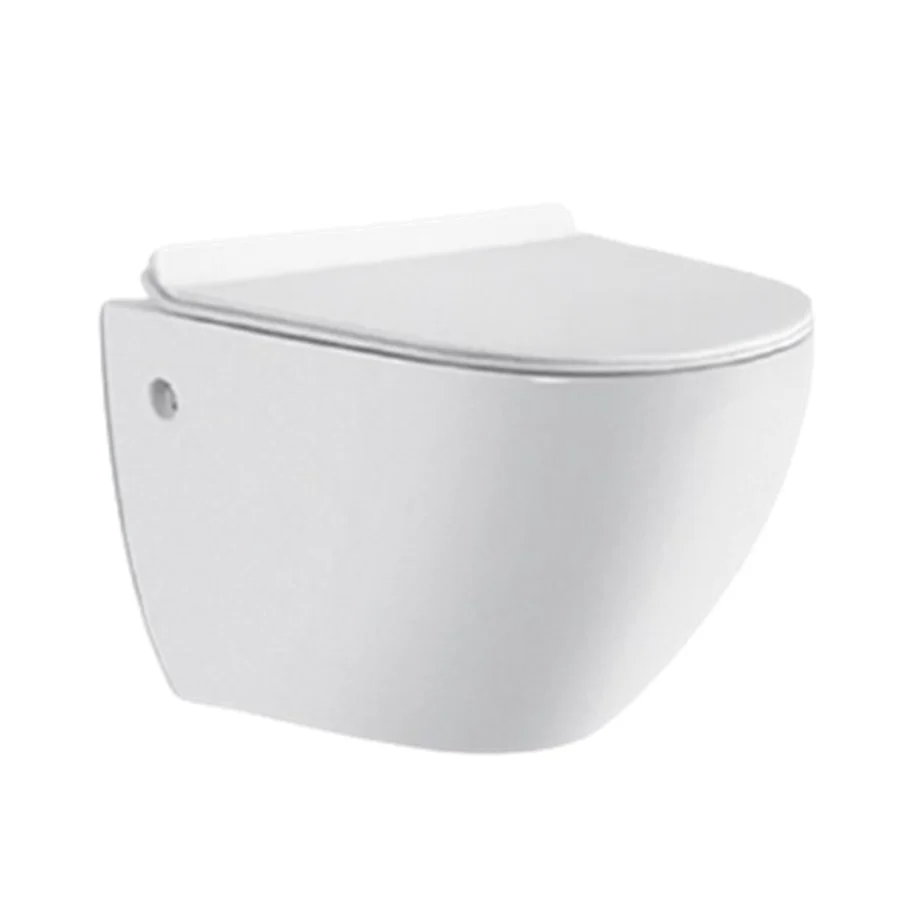 Настенное крепление для унитаза с глянцевой отделкой из белого фарфора