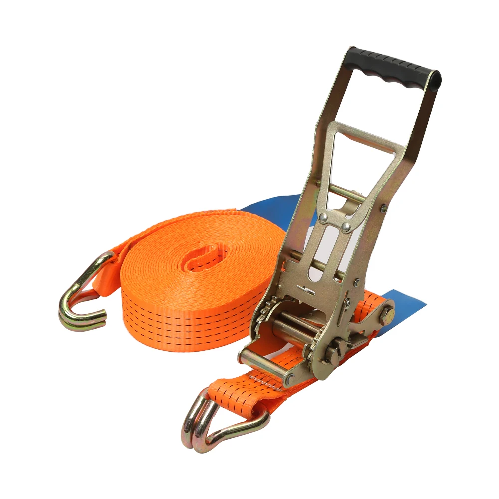 Long handle rachet cargo straps heavy duty 50mm ratcheting tie down strap ergo ratchet strap