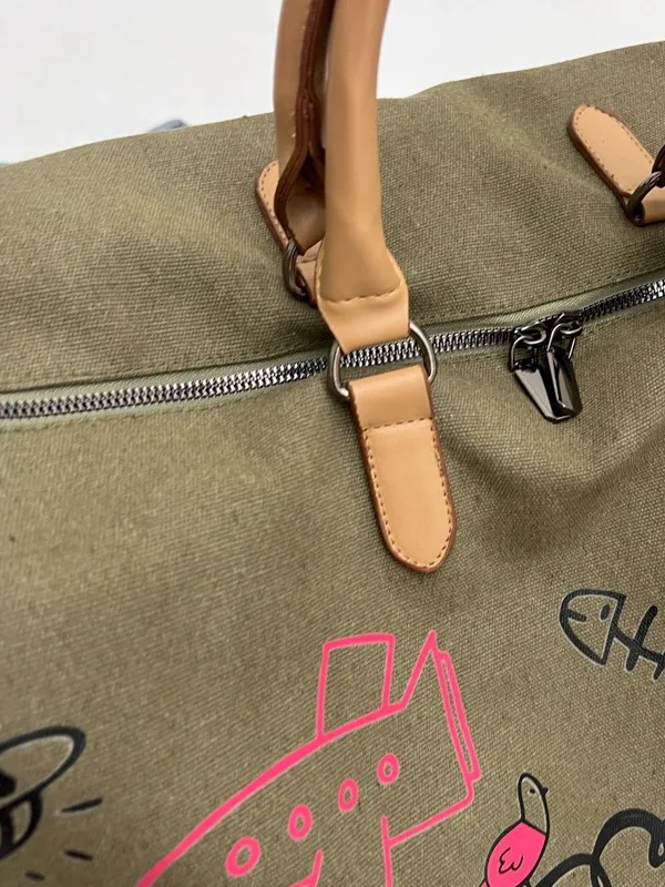 Cute fashion women canvas travel weekend multi functional men sports cheap duffle gym bag