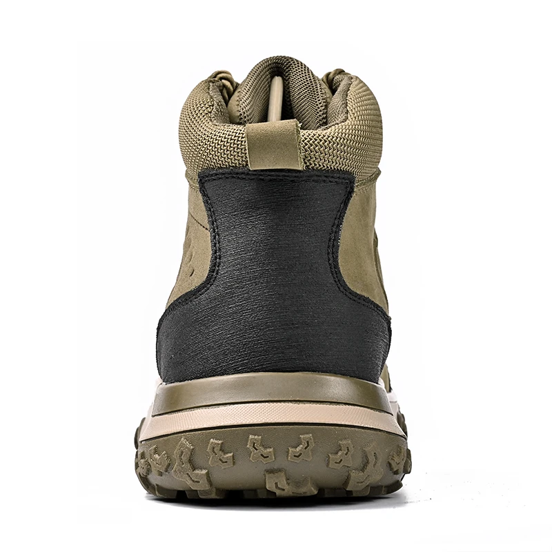 In Ready Stock Custom LOGO Drop Shipping Service Pure Cow Leather Mesh Upper Anti Slip Men Outdoor Hiking Mountain Boots