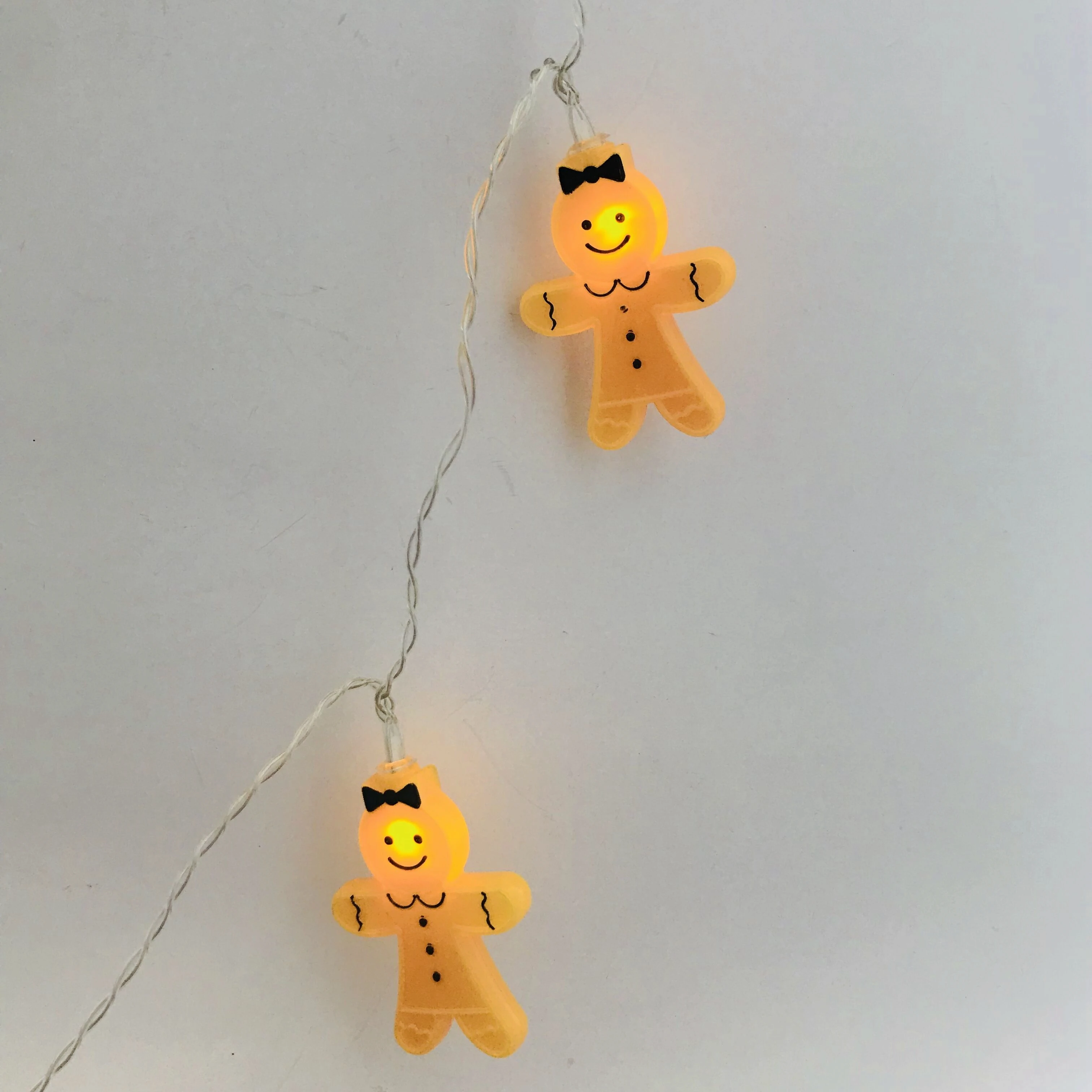 10 LED Christmas Decoration Ornament Lights Set Novelty Gingerbread Men String Lights Battery Gingerbread Cookie Man Night Light