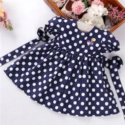 B031348 newborn baby girl dresses summer red Dot embroidery kids dresses children cotton 100 %