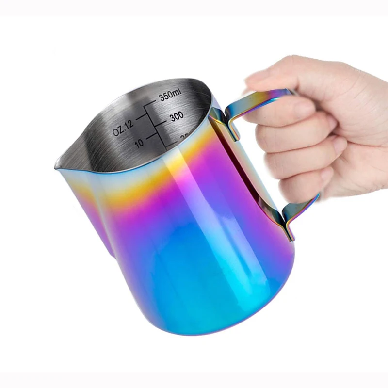 Custom Logo Espresso Stainless Steel Steaming Pitchers Tea Coffee Accessories Internal Scale Measurements Quality Milk Cup