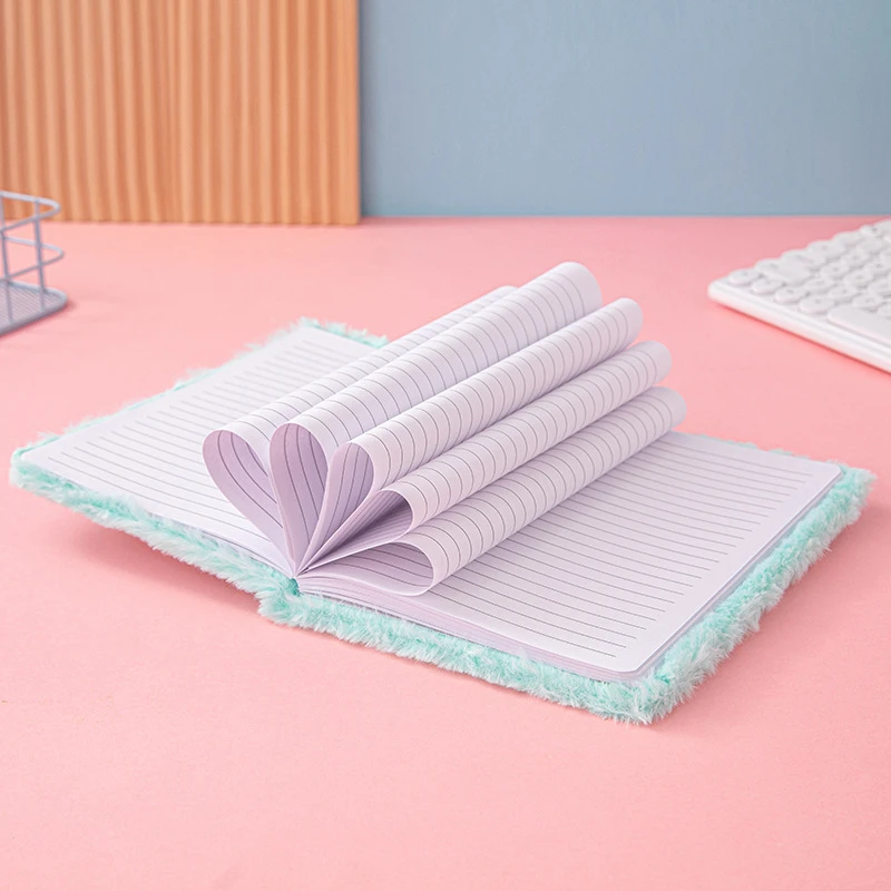 Girls Plush Notebook A5 Gradient Student Diary Notebook High Appearance Level Gift Reward Notepad