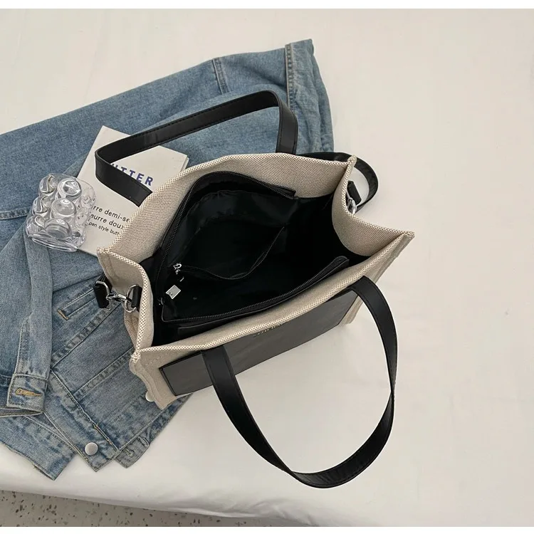 ZR895 Woman Bag Handbag Canvas Fashion Female Portable Big High Quality Shoulder Underarm Bag Girl Versatile Shopping Tote Bag