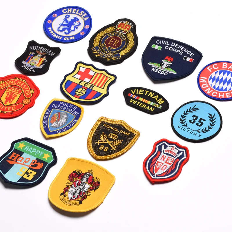 DIY Embroidery LOGO Sticker Arm Chest Badges Football Club Shirt Chenille Patches Sew on Soccer League Jersey Patches Sporting