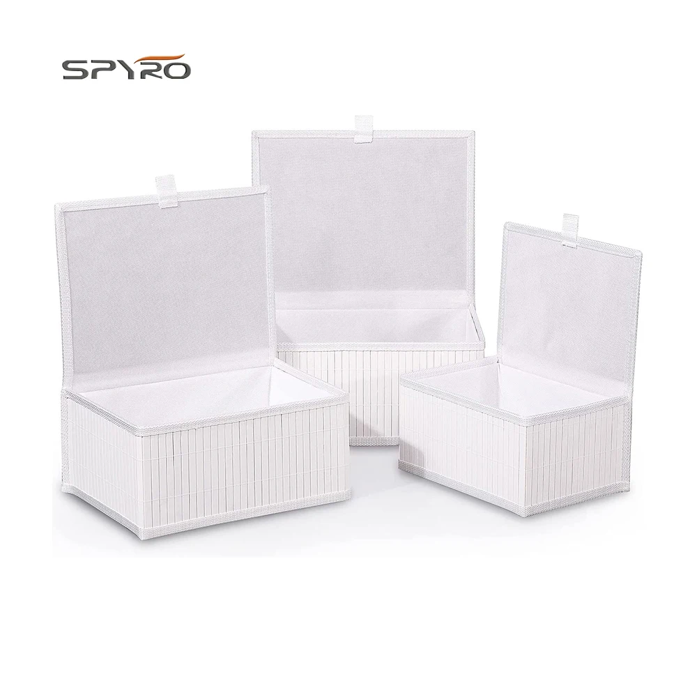 Custom Wholesale Baby Gift white Bamboo Storage Laundry Basket with Lid