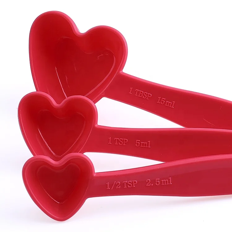 4 шт., Кухонные цифровые мерные чашки в форме сердца, 2,5 мл, 5 мл, 15 мл
