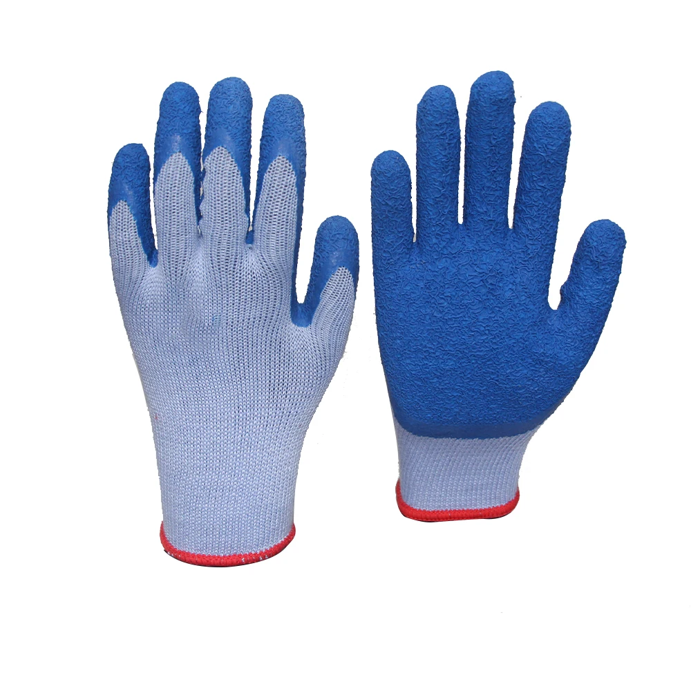 SANSHOU Blue Latex Cotton Work Hand Gardening Welding Safety Gloves guantes