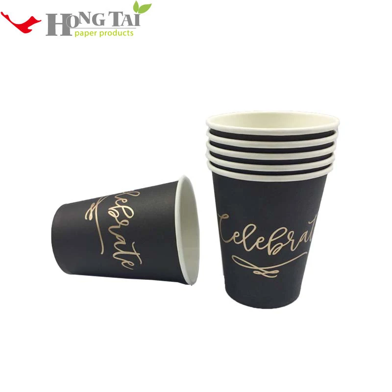 
Wholesale Black Disposable Custom Ripple Paper Coffee Cup for Hot Drinks 