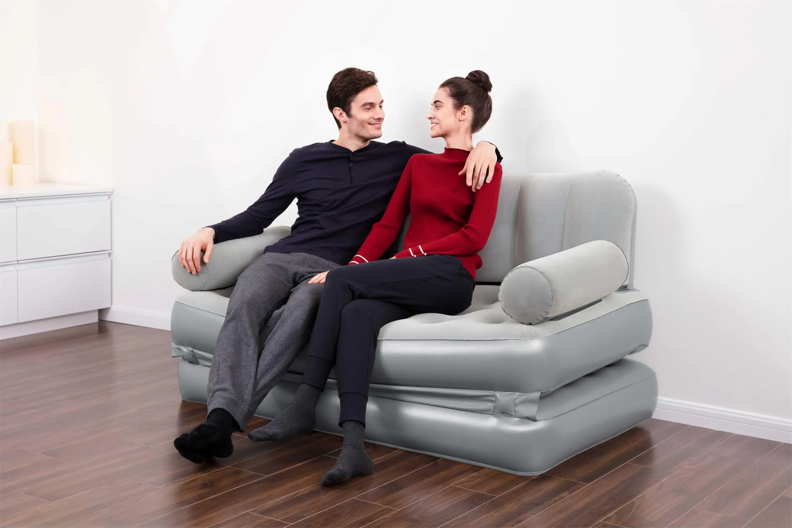 Bestway 75079 3-in-1 couch built-in AC pump couch living room sofa 1.88m x 1.52m x 64cm