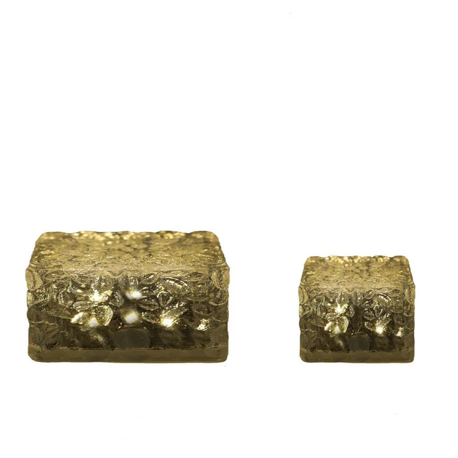 Solar LED Ice Brick Light Glass Outdoor Courtyard Floor Tile Light Garden Landscape Decorative Buried Light