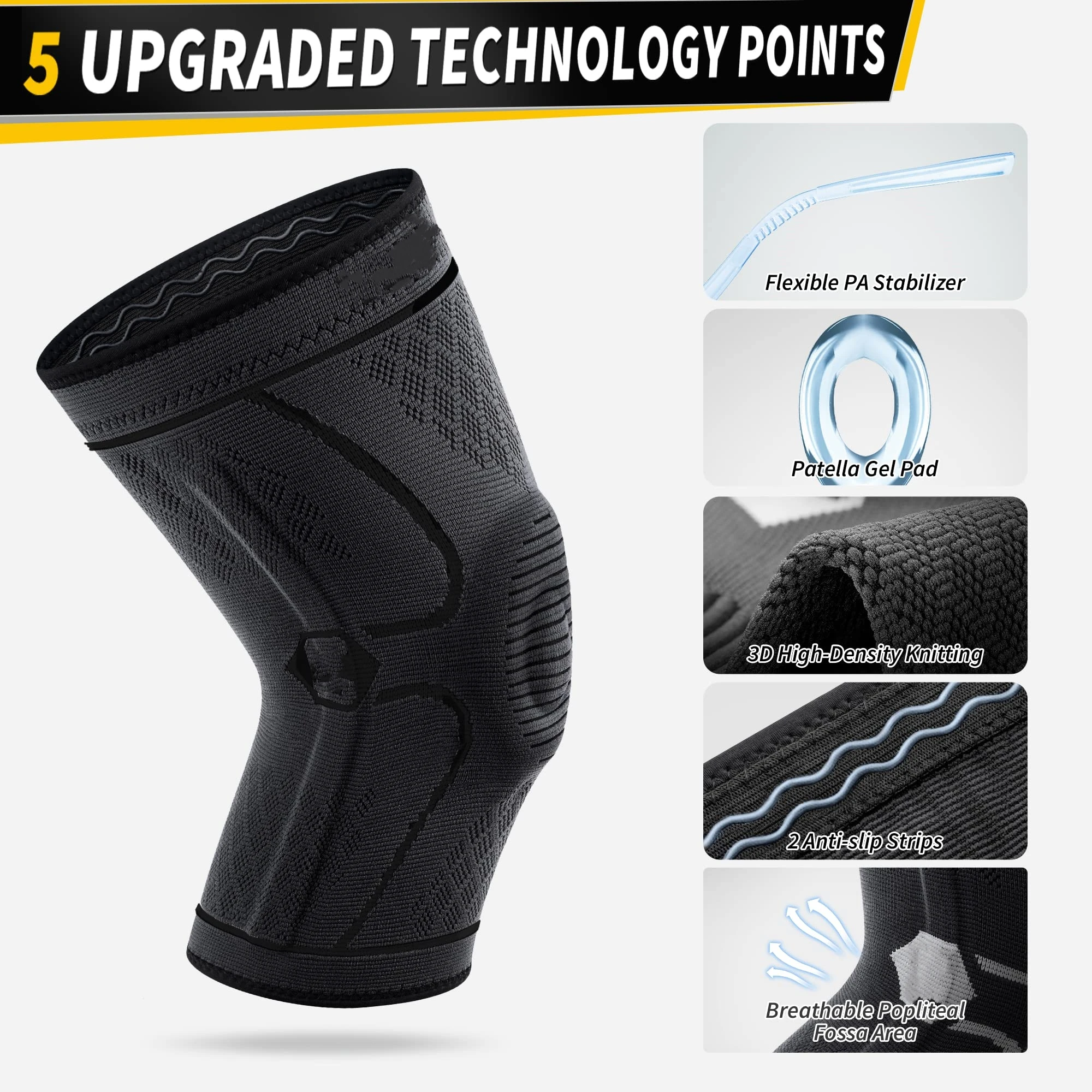 Knee Pain Relief Patella Pad Gym Running Working Out Knee Compression Sleeve Arthritis Brace Knee Support