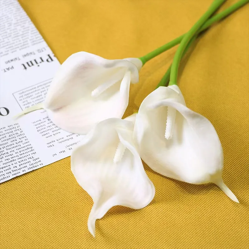 New Arrival Mini Real Touch Multi Color Artificial Calla PU Flower For Wedding Bridal Bouquet Home Decoration