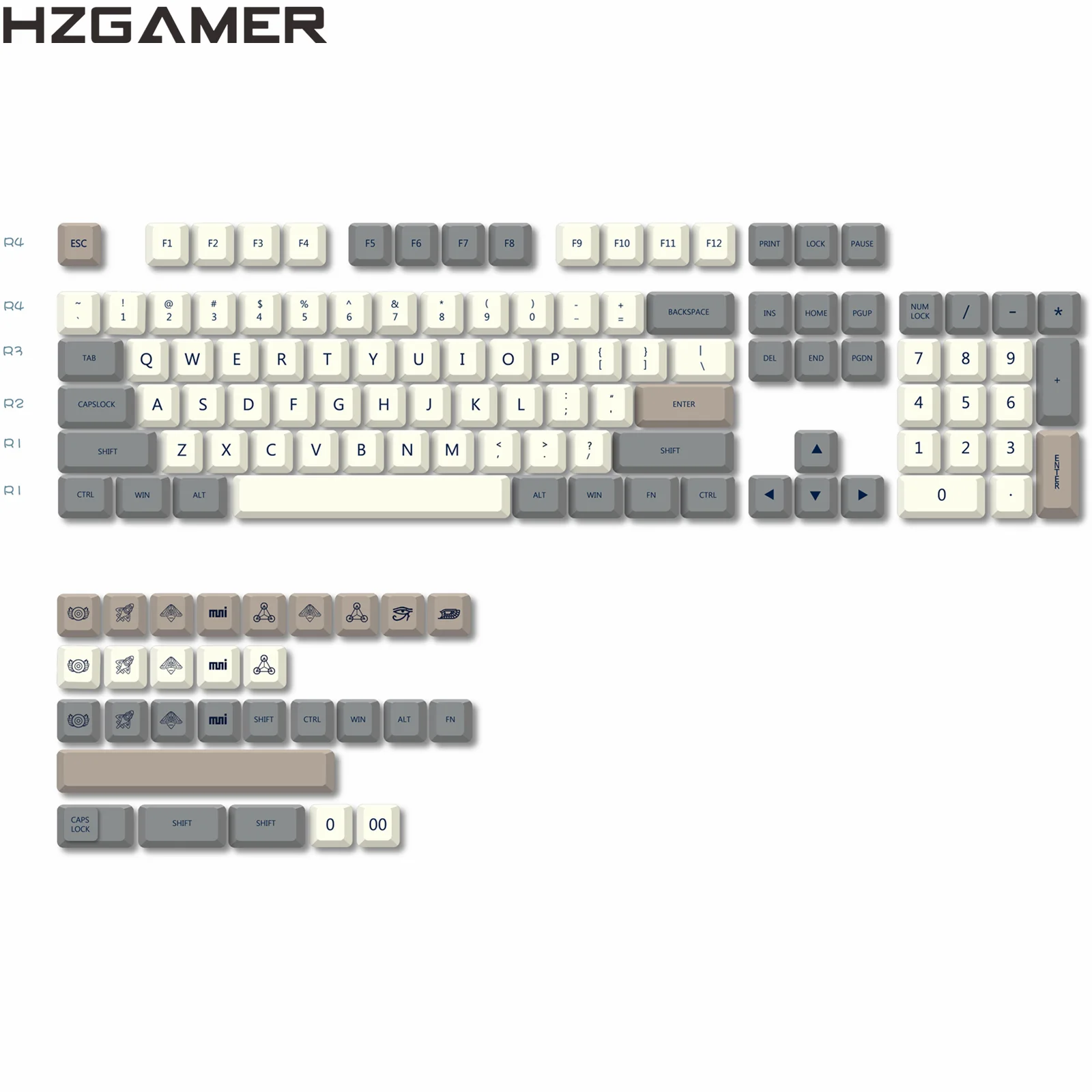 HZGAMER 133Keys Custom PBT Keycaps, XDA Profile PBT Keycaps Genshin Impact Enlightenment Keycaps