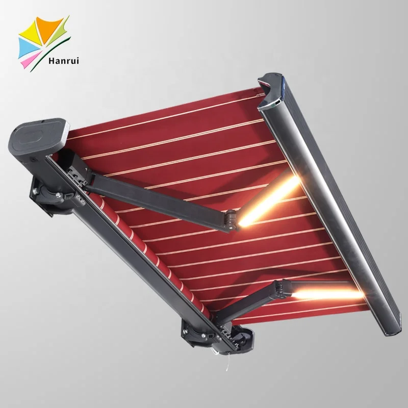 sample purchase white or black frame awning retractable outdoor strong wind resistant motorized awning cassette for window door