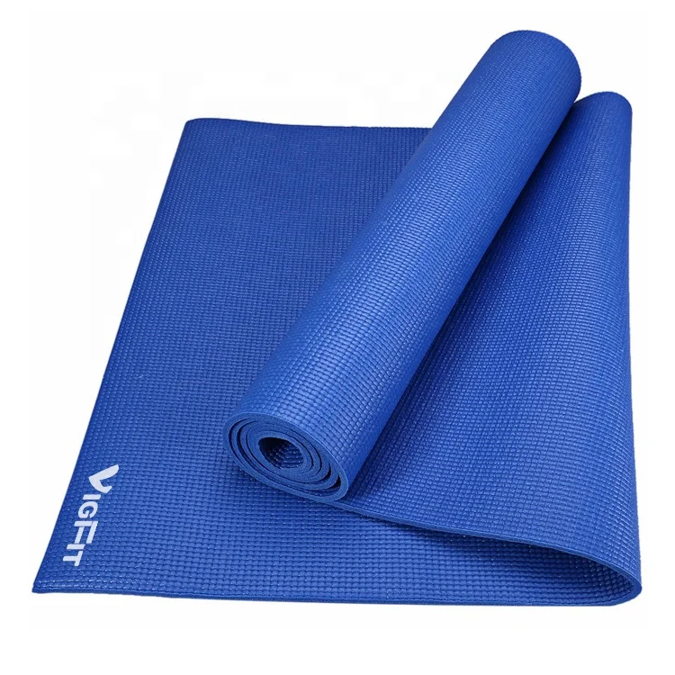 PVC Yoga Mat with Carry Strap for Yoga Fitness and Floor Workout at Home and Gym
