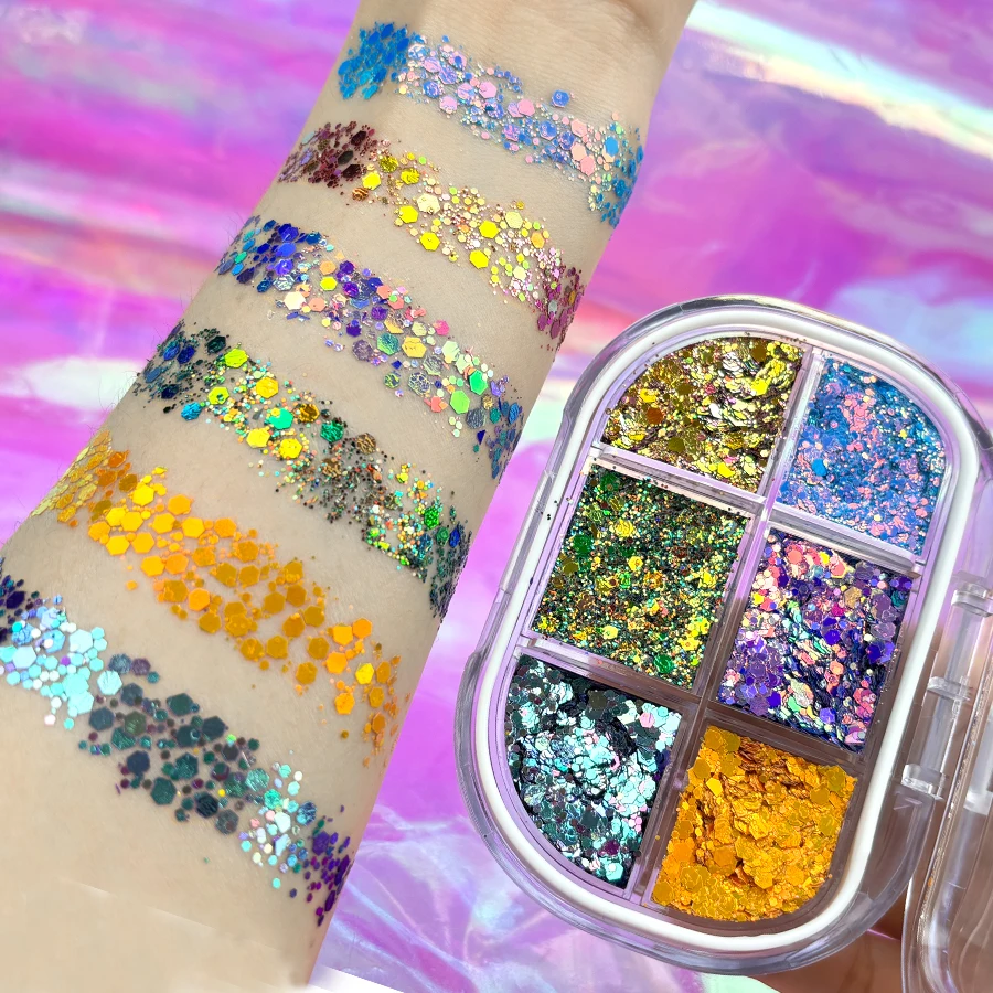 MLM Glitter Supplier Wholesale Best-Selling Private Label Eyeshadow Palette Highlighter Makeup Sparkle Gel