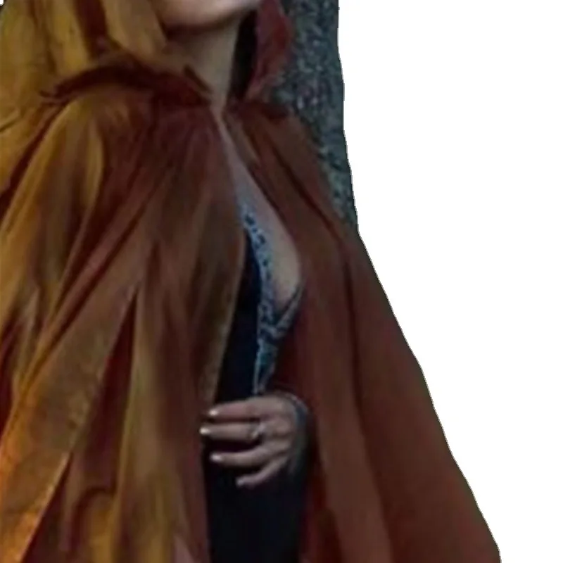 2022 new hooded cloak manufacturers on behalf of drama stage Halloween thin cloak catwalk matching Hanfu hooded