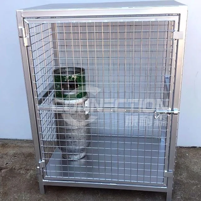 Outdoor -Horizontal Storage Steel & Mesh Gas Cylinder Cage Propane Tank Cages